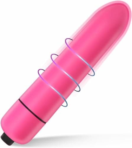 Image of BGMKE 10 Mode Quiet Waterproof Bullet Rod Soft Silicone Toys Powerful Mini Stick Massage Ball for Women Pleasure, Personal Mini Travel Bullet Tool for Men and Women (Red)
