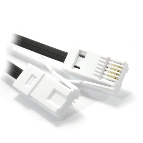 Image of kenable BT 4 Wire 431A Plug to 4 Wire Male Plug Telephone Cable Lead 1m Black