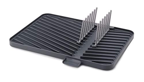 Image of Joseph Joseph Flip-up Adjustable Draining Board, Dish rack drainer drying mat with drip tray, Grey, 4