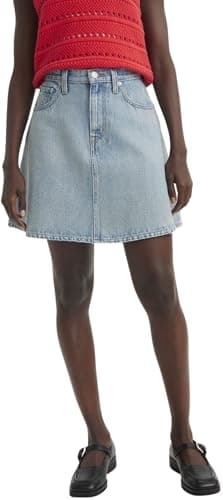 Image of Levi's Women's Denim Skirt Mini Flounce Mid Rise, A Line, Blue (Look At Blue), 28