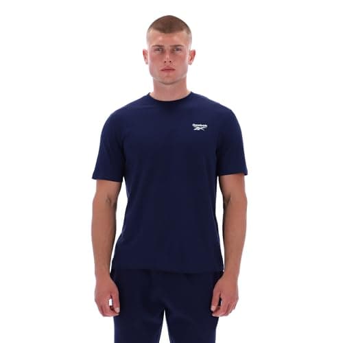 Image of Reebok Men's Cody Small Logo Crew Neck SS Tee Shirt, Vector Navy, M