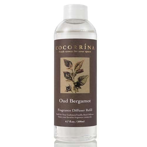 Image of COCORRÍNA Reed Diffuser Refill 200ml, Oud Bergamot, Long-lasting Fragrance with Natural Essential Oils, Home Fragrance for Living room, Bedroom and Bathroom