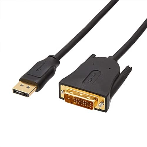 Image of Amazon Basics DisplayPort to DVI Display Cable, 1920x1080p, 1080@60Hz, Gold-Plated Plugs, (6 Foot/1.83 m), Black