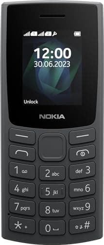 Image of Nokia 105 2G Feature Phone with long-lasting battery, 12 hours of talk-time, wireless FM radio, large display, and tactile keyboard, Dual Sim - Charcoal