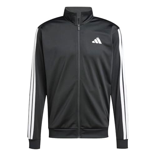 Image of adidas Men's 3 STRIPES TRICOT REGULAR TRACK TOP, black, L