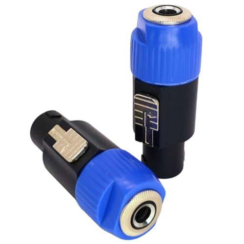 Image of Vidsmow Speakon to 1/4 Inch TS Adapter Cable (2-Pack), NL4FC Male to 6.35mm Mono Female Audio Converter for Connecting Amplifier, Mixer, DJ Gear to 4 Pole Audio Speakon Cable, Speaker or PA System