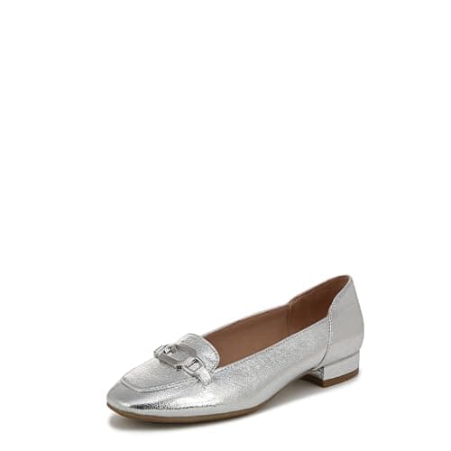 Image of LifeStride Women's Celine Loafer, Silver Faux Leather, 6.5 UK