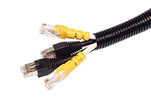 Image of GTSE Black Cable Tidy Tube, Cable Management Sleeve, Organise Cables and Wires, For TV/Computer/Home Entertainment System, Split Conduit, 25m length x 25mm diameter