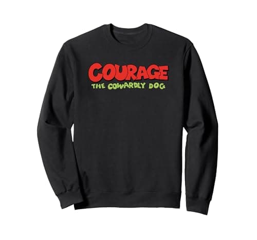 Image of Cartoon Network Courage The Cowardly Dog Logo Sweatshirt, Adult Unisex, Black, Large