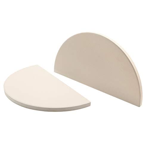 Image of BBQ Future Ceramic Heat Deflector Plates for Kamado Joe Classic I, II, III,Half-Moon 2-Pack, White