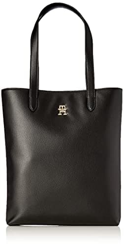 Image of Tommy Hilfiger Women TH Casual Slim Tote Ns Bag with Interior Pockets, Black (Black), One Size