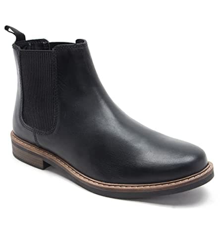 Image of Thomas Crick Men's 'Bamford' Formal Chelsea Boots, Classic, Comfortable and Stylish Boots for Any Occasion, Made with Leather For an Effortless and Chic Look (Black/Wood)