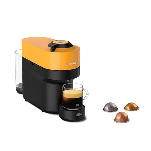 Image of Nespresso Vertuo Pop Coffee Machine by De'Longhi, Over 40 Varieties of Pods, 6 Coffee Cup Sizes, Espresso, Cappuccino, Starter Capsule Set Included, ENV90.Y, Yellow