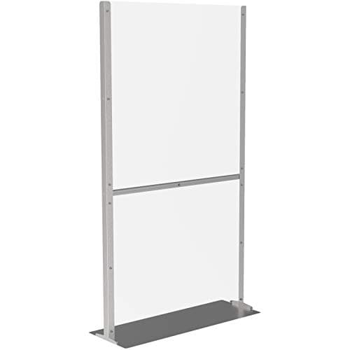 Image of Clear Screen Protective Floor Standing Sneeze Guard Acrylic Partition (1500mm, Top: Clear/Bottom: Clear)