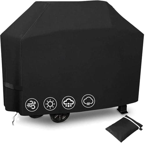 Image of BBQ Covers Waterproof Heavy Duty Large Grill Cover, 3-4 Burner Gas BBQ Covers, Windproof, Rip-Proof, Outdoor Large Barbecue Cover UV Proof Outdoor Gas BBQ Cover for Weber