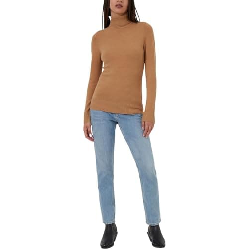 Image of French Connection Women's Babysoft Turtle Neck Jumper Sweater, Camel Mel, XS