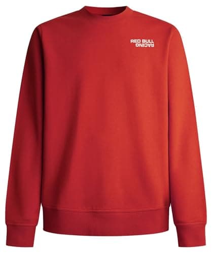 Image of Red Bull Racing X Pepe Jeans Men's REFLECT LOGO CREW Sweatshirt, Red (MARS RED), L
