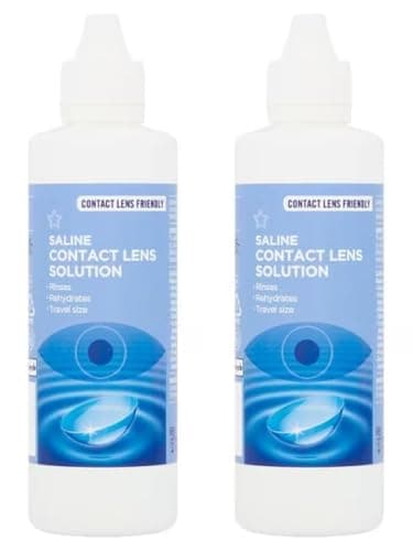 Image of 2× SūperDrug | Saline Contact Lens Solution - Contact Lens Friendly | Rinses & Rehydrates & Travel Size | 100mL Each [Twin Pack]