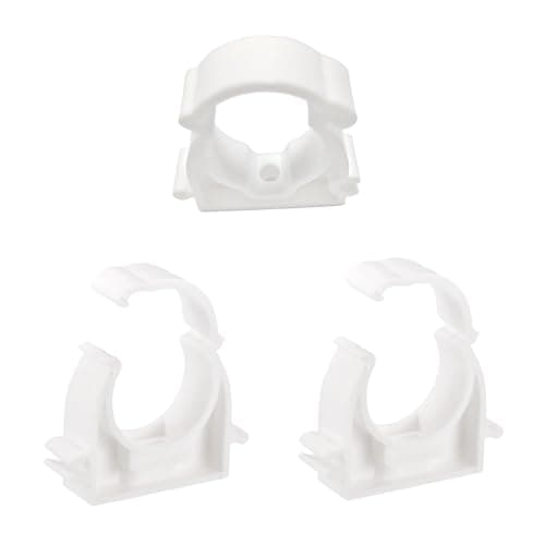 Image of YGCQFH 24 Pcs Plastic Pipe Clips,Snap-On Single Tube Clips (25mm Inner Diameter) - White Water Pipe Clamps