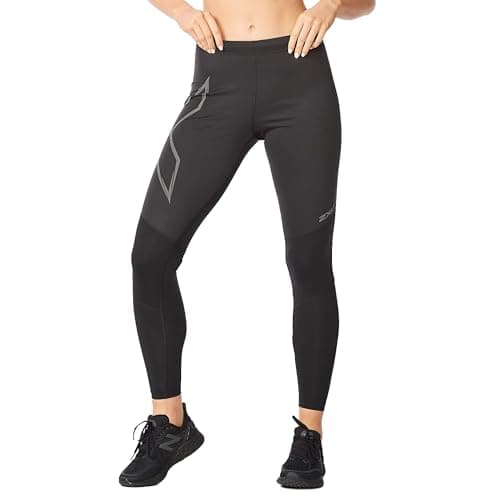 Image of 2XU Women's Ignition Shield Compression Tights Pants, Black/Black Reflective, M