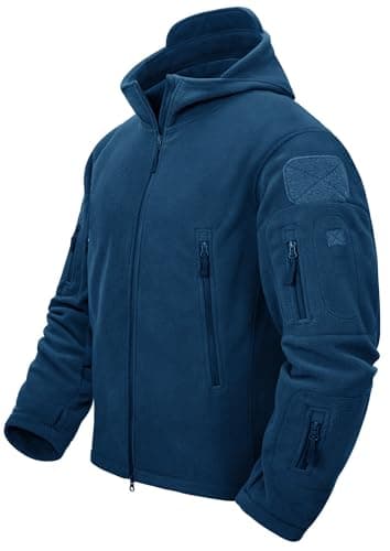 Image of TACVASEN Men's Winter Fleece Jackets Mens Thermal Hoodies Casual Jacket for Men UK Sports Jackets Blue Green,XXL