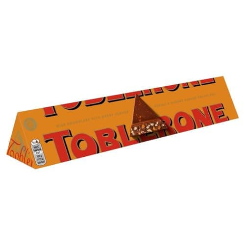 Image of Toblerone Orange Twist Chocolate Bar, Swiss Chocolate with Honey and Almond Nougat, Christmas Treat for Gifting, or Sharing, 360 g (Pack of 8)