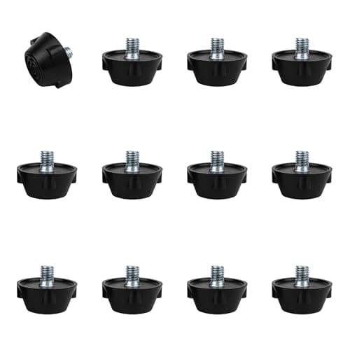 Image of 55 Sport Rubber Football Studs For Hard Surfaces - 12 Pack (10mm) - Black