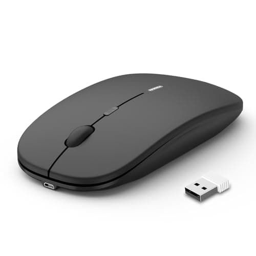 Image of Anmck Wireless Silent Mouse,USB Laptop PC Cordless Rechargeable Slim Mice, 10m Remote Range,1600 DPI 6 Adjustment Levels Noiseless Mini Mouse,Home & Office for Windows