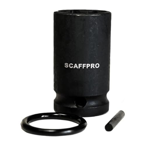 Image of SCAFFPRO 21mm Scaffolding Impact Socket 1/2" with O-Ring & Pin Scaffolders Deep Scaffold Socket Chrome Molybdenum Steel Engineered 6 Sided Fitment Provides a Secure Grip