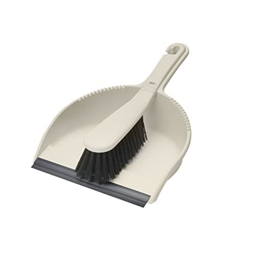 Image of Addis Dustpan and Soft Brush Set, Linen Cream