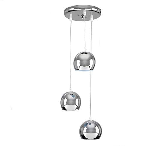 Image of MiniSun | Retro Eyeball 3 Way Droplet Ceiling Pendant Light Fitting in a Silver Chrome Finish | Ceiling Lights & Home Improvements Essential | Mains Wired