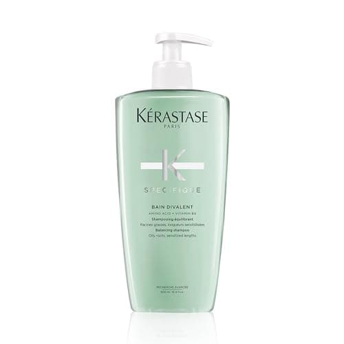 Image of Kérastase Shampoo for Oily Scalp and Damaged Lengths, Balancing and Clarifying Hair Bath, Bain Divalent, Spécifique, 500 ml