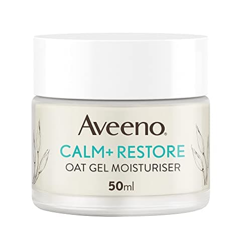Image of Aveeno Face Calm+Restore Oat Gel Moisturiser (1x 50ml), Face Moisturiser to Instantly Soothe and Replenish the Skin's Moisture Barrier, Intensely Nourishing Day Cream, Suitable for Sensitive Skin