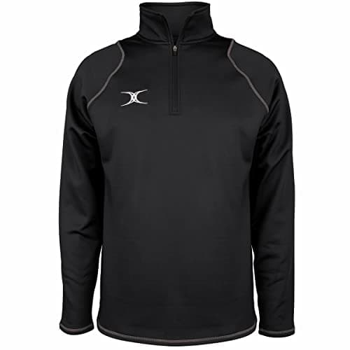 Image of Gilbert Mens Barbarians 2019 Players 1/4 Zip Rugby Training Top Sweatshirt Black