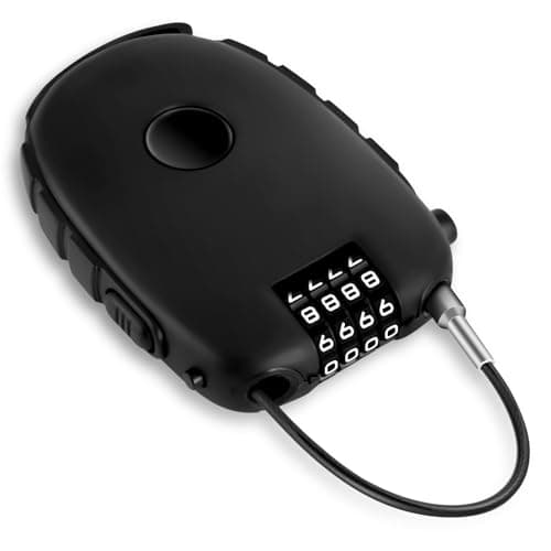 Image of Ainiv 1PCS 4-Digit Cable Lock Combination, 75cm Stainless Steel Core Retractable Bike Lock, Flexible Ski & Security Password Locks, Strong Wire Locks for Luggage, Helmets, Suitcases, Bike, Snowboard