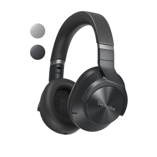 Image of Technics Premium Noise Cancelling, Multi-Point Wireless Bluetooth Headphones with Up to 50 Hours Play Back and Mic, Black (EAH-A800E-K)