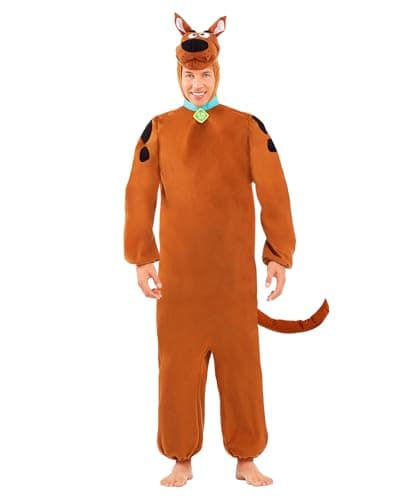 Image of Funidelia Official Scooby Doo Costume for Men and Women, Full Suit with Plush Head, Size M - Costume for Adults for Parties, Carnival and Halloween Brown