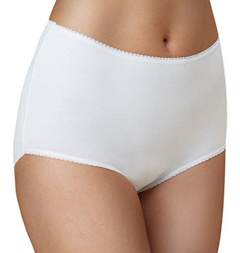 Image of VANEVER 5PK Ladies Premium Cotton Lycra Full Briefs,Womens Mama Panties,Basic High Rise Knickers,Stretch Pure Cotton Underwear for Everyday use,White Size22