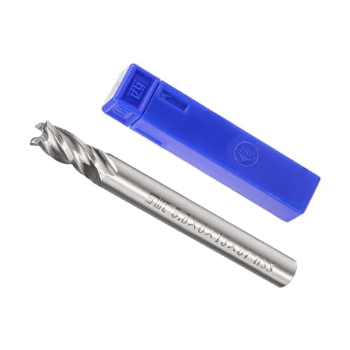 Image of CoCud 4-Flute Spiral End Mill Bits, 5.5mm Diameter 13mm Length, High Speed Steel Straight Milling Cutter with Storage Case- (Applications: for Plywood Hardwood Plastic),