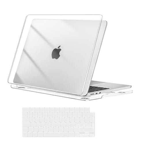 Image of MOSISO Compatible with MacBook Air 13 inch Case M5 M4 M3 M2 2026-2022, Hard Shell Cover Case for MacBook Air 13.6 inch A3449 A3240 A3113 A2681 Touch ID &Keyboard Cover Skin, Crystal Clear