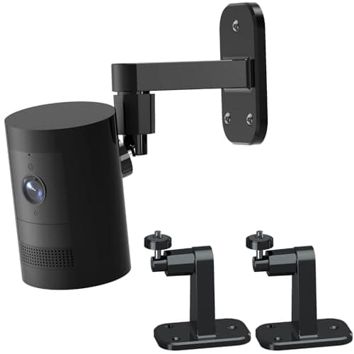 Image of Ring-Compatible 2Pack Wall Mount for Ring Outdoor/Indoor Cameras, cam Battery/Plug-in/Pro Models, 360 Degree Adjustable No Drilling Mount, Black