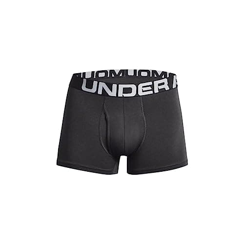 Image of Under Armour Men's 3-Pack Performance Cotton Trunks, Boxer Briefs with 3" Inseam, All-Day Comfort, Jet Gray / Pitch Gray / Mod Gray, 4XL