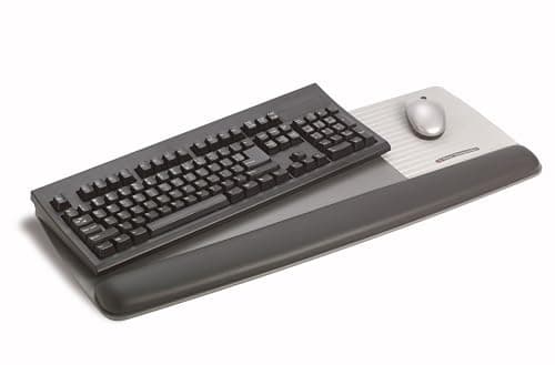 Image of 3M Gel Wrist Rest for Keyboard and Mouse with Tilt-Adjustable Platform, Precise Mouse Pad, 25.5 in x 10.6 in, Black (WR422LE)