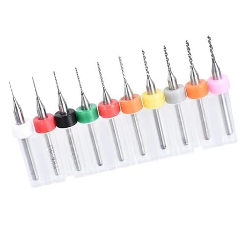 Image of TOP-VIGOR 10Pcs 1.2mm Micro Drill Bit, 1/8 Inch Shank PCB Carbide CNC Print Circuit Board Tungsten Twist Tool Router Bits Shank for Rough Stone Jewelry Punching Engraving