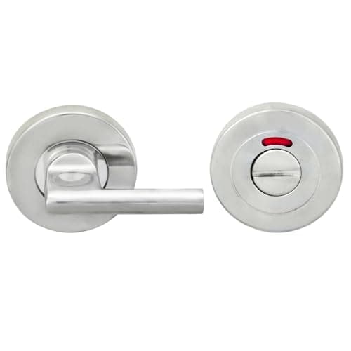 Image of Kooples Hardware CST Disabled Thumbturn & Release Satin Stainless Steel DDA Compliant Bathroom Lock Set – Concealed Fix, Emergency Coin Release (Bright Stainless Steel)