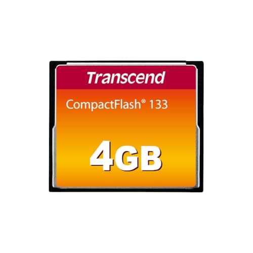 Image of Transcend 4GB CompactFlash 133 Memory Card (CF Card) Up to 50/20 MB/s, Supports Ultra DMA transfer mode 4 with MLC NAND Flash appropriate for entry-level DSLRs TS4GCF133