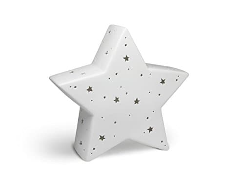 Image of Handmade Porcelain Night Light for Kids - Star LED Table Lamp, Soft Glow Nursery Nightlight for Children's Bedroom, Baby Room Decor