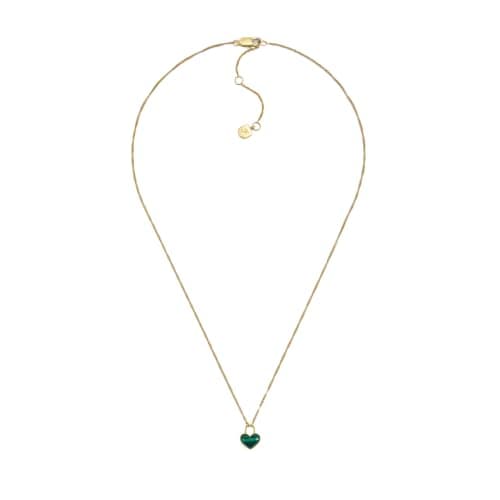 Image of FOSSIL Women's gold tone Stainless Steel with lobster clasp closure heart shaped pendant necklace