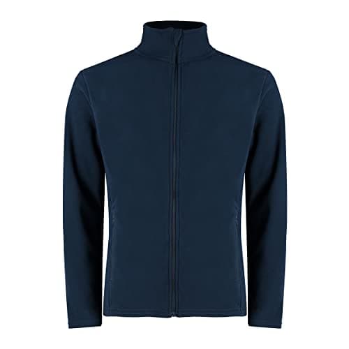 Image of Kustom Kit Men's Corporate Micro Fleece Jacket Cardigan Sweater, Navy, XLG