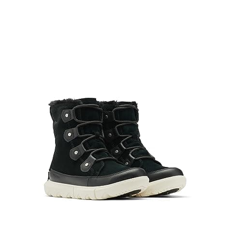 Image of Sorel Womens Explorer Ii Joan Waterproof Casual Winter Boots, Black Black X Fawn, 5 UK